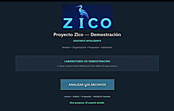 ZICO-DEMO par A LA LIMITE TECH, assistant intelligent d’analyse et d’organisation des fichiers avec validation humaine. Copier